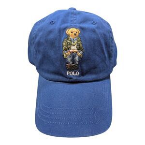 Polo Ralph Lauren Men's Polo Bear Blue Strapback Adjustable Baseball Cap/Hat NWT